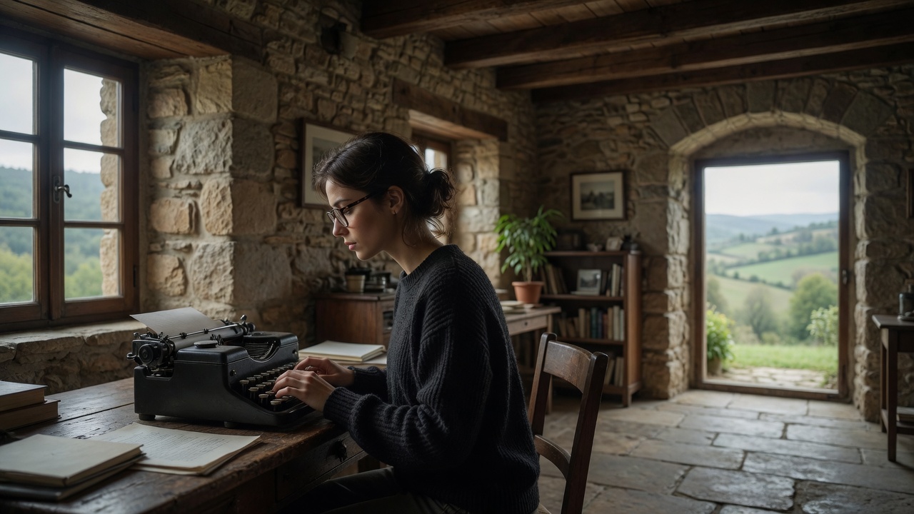 Écrivaine au travail